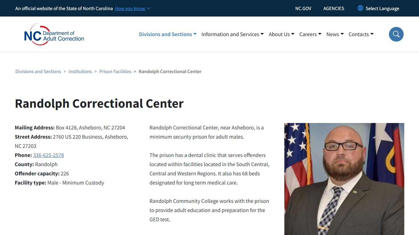 Randolph Correctional Center | NC DAC